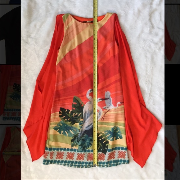 4 small Eva Franco Anthropologie orange dress - Picture 10 of 12